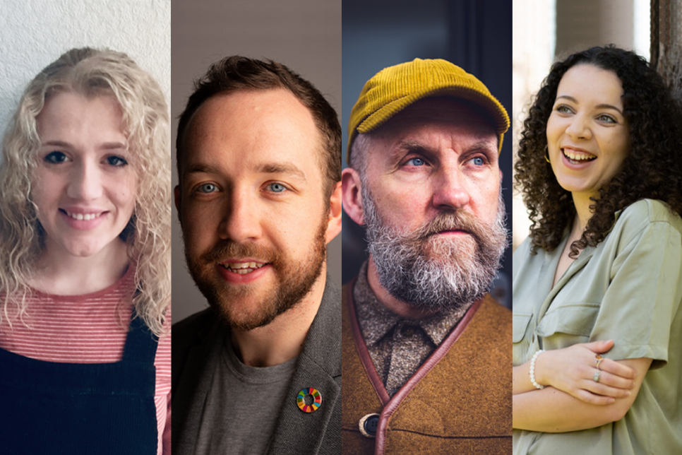 A collage of images of Gwenfair Hughes, Jacob Ellis, Marc Rees and Taylor Edmonds