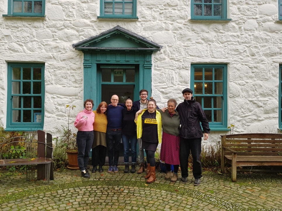 Consortium members outside Tŷ Newydd